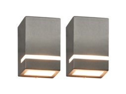 Vidaxl Candeeiros De Parede Exterior 2 Pcs 35 W Retangular Prateado