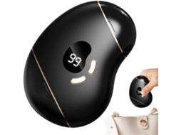 Lixa elétrica automática recarregável para unhas com compartimento de armazenamento integrado.