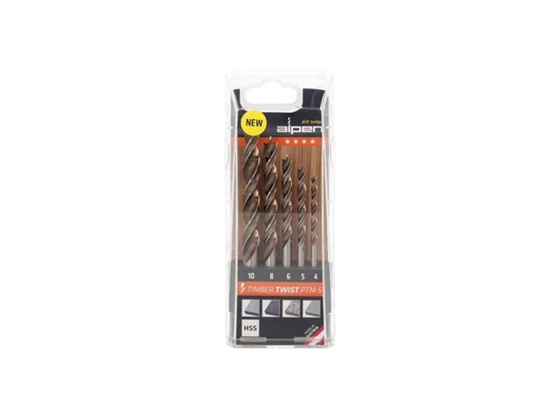 Estojo De Broca Helicoidal Alpen Wood Ø 4 A Ø 10 Mm. (blister 5 Unidades)