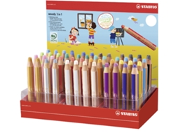Caneta Multitalento STABILO Amadeirada 3 em 1 Display de Papelão de 48 Peças