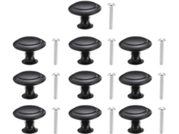 Puxadores Callaron Em Aço Inoxidável Preto, Formato Cogumelo, Para Gavetas De Cozinha, Conjunto Com 10 Unidades