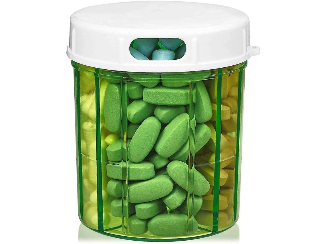 Porta Comprimidos Com 4 Compartimentos, Recipiente Para Medicamentos, Vitaminas E Suplementos, Organizador De Comprimidos Em Forma Aquaforge