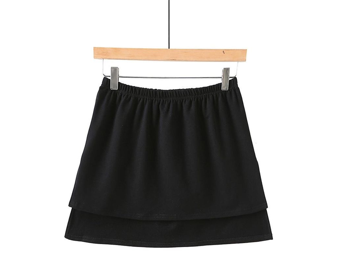2026 falda Mini com Cinto Elástico e Camisa Falsa para Mulher, Falda Interior de Poliéster