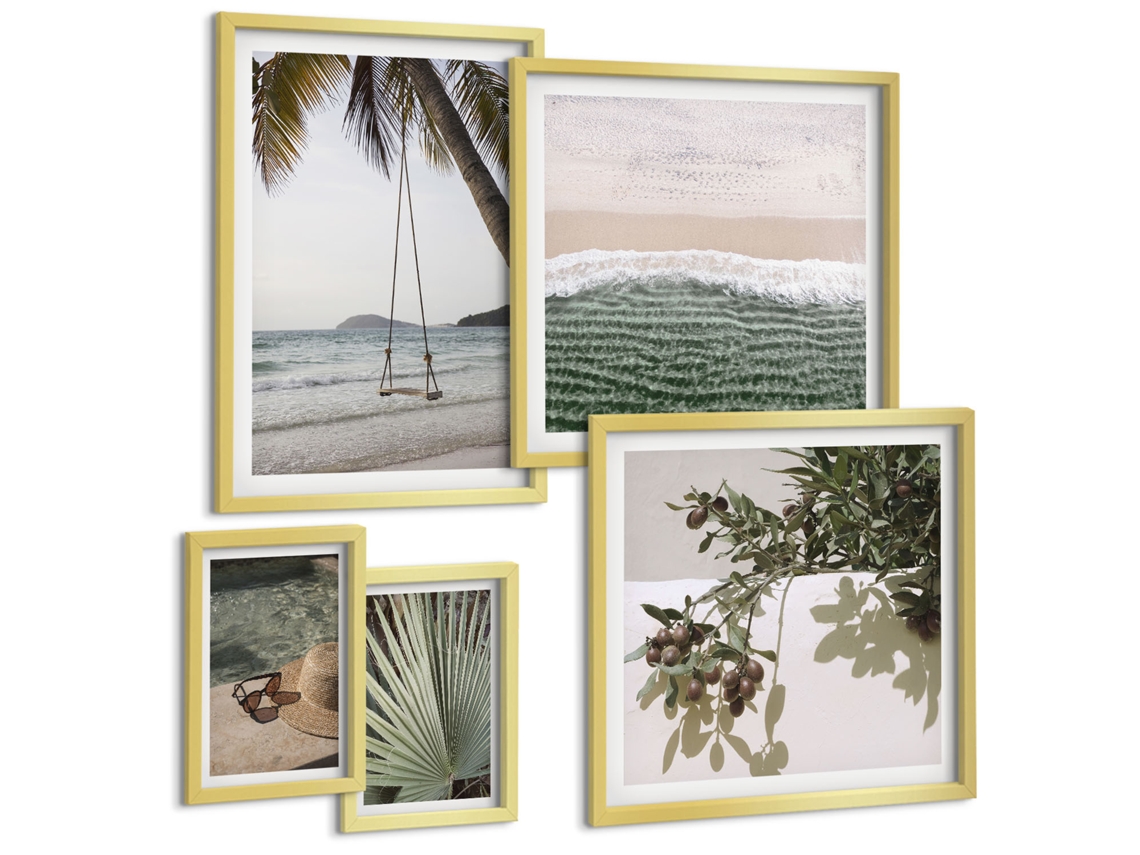 Conjunto De Pinturas Praias Tropicais Natureza Harmonia Espelharte (5 Peças)