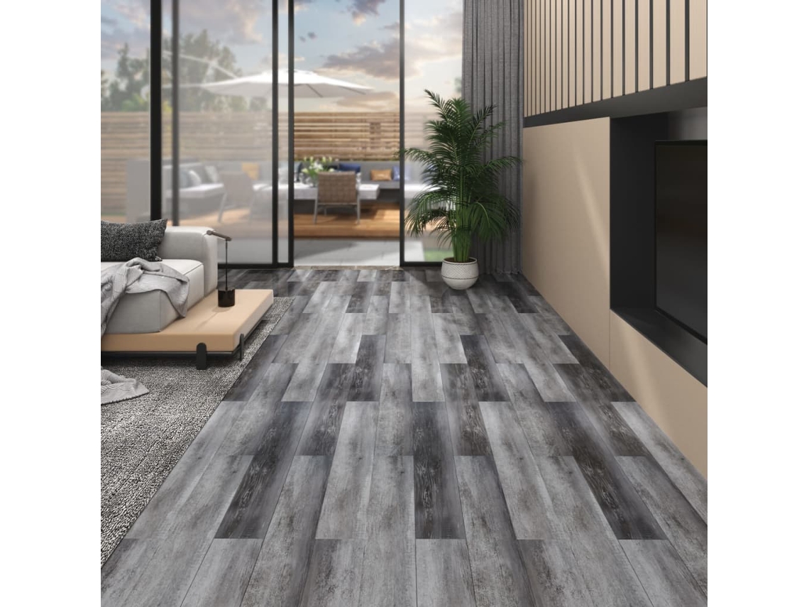 Tãbuas De Assoalho Pvc Autoadesivo 5,02 Mâ² 2 Mm Cinza Lustroso DKD HOME DECOR