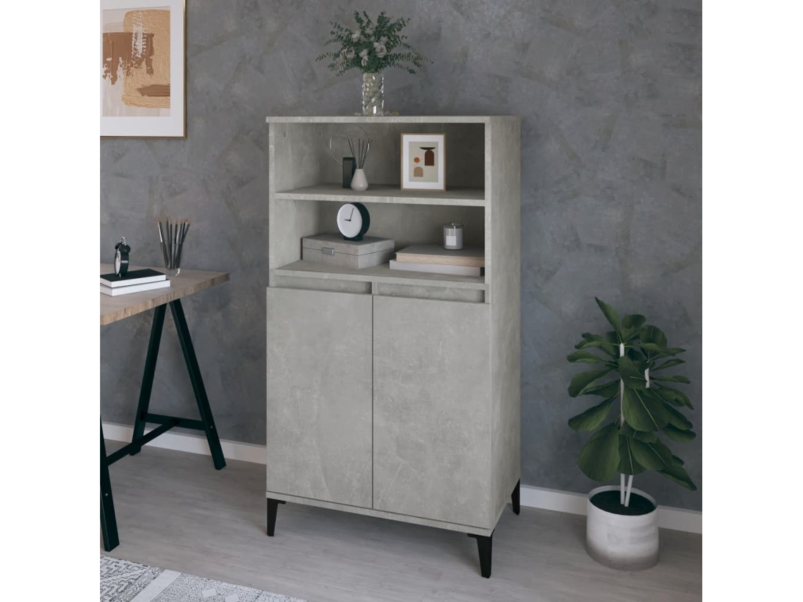 Aparador Alto 60x36x110cm Derivados de Madera Cemento Gris