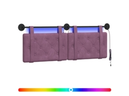 Conjunto 1 Cabeceira Suspensa Vidaxl Roxo Veludo (130 X 55 X 5 Cm)