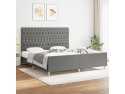 Vidaxl Estrutura De Cama Sem Colchão 180x200 Cm Tecido Cinzento-escuro