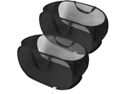 2 Cestos 75l Suspensos Dobráveis Com Bolso Lateral, Para Roupas/artigos Casa
