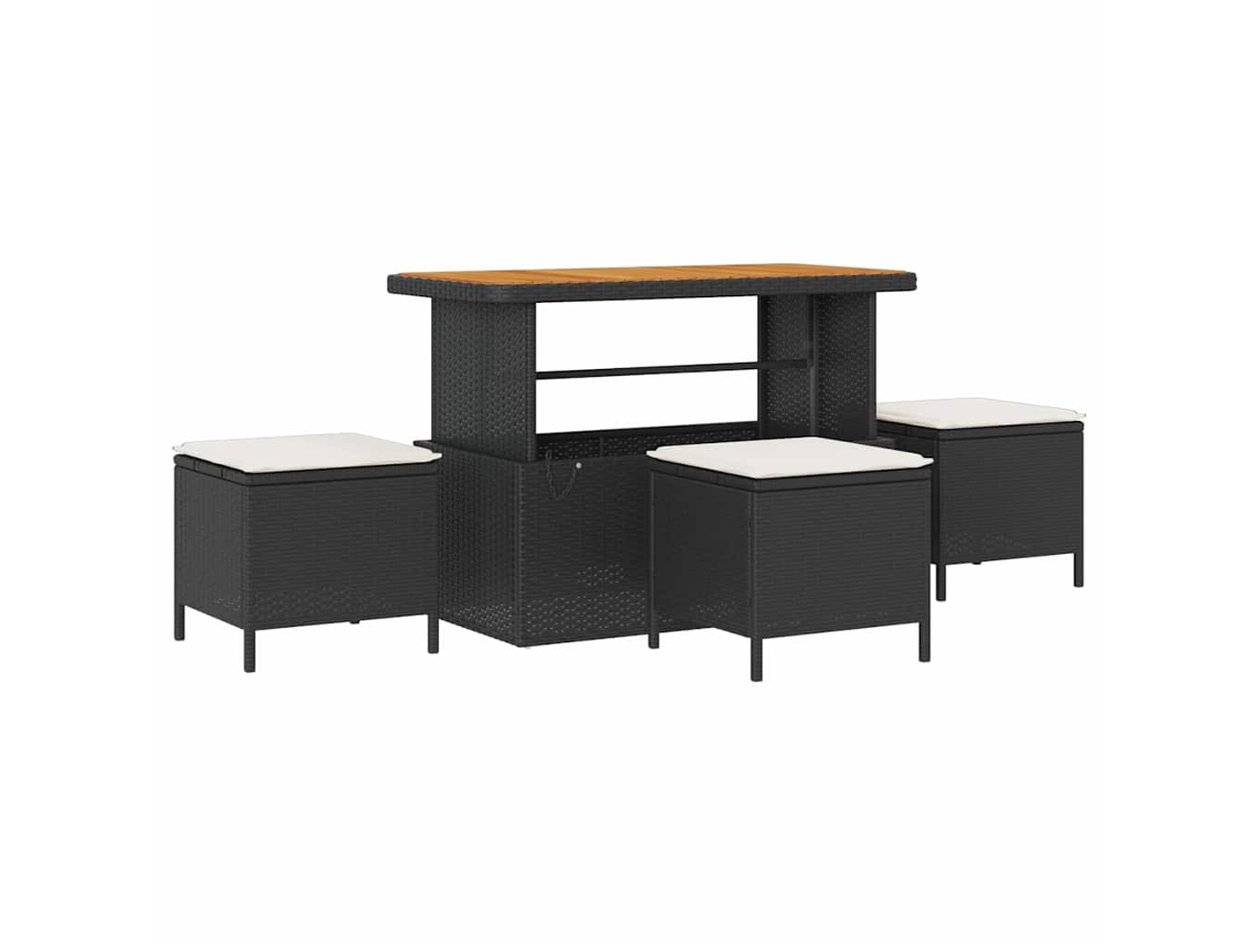 Maison Exclusive - Conjunto De Sofá De Jardim Com Almofada 10 Pcs Preto E Creme