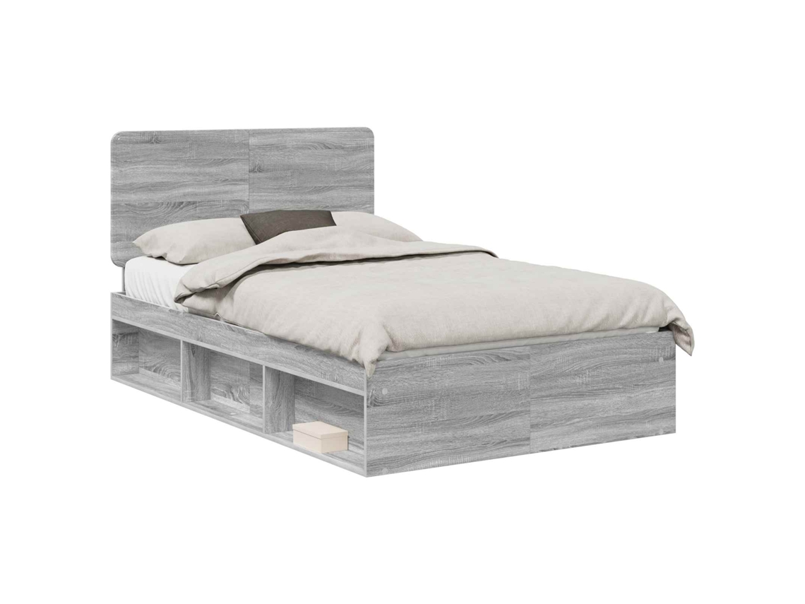 Estrutura da Cama com Cabeceira Cinza Sonoma 120x200 cm MAISON EXCLUSIVE