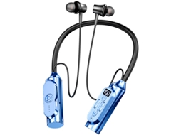Auriculares Sem Fio Interruptor Pause Play Neck Hanging Dual YIZHOOD Magnética Bluetooth Azul
