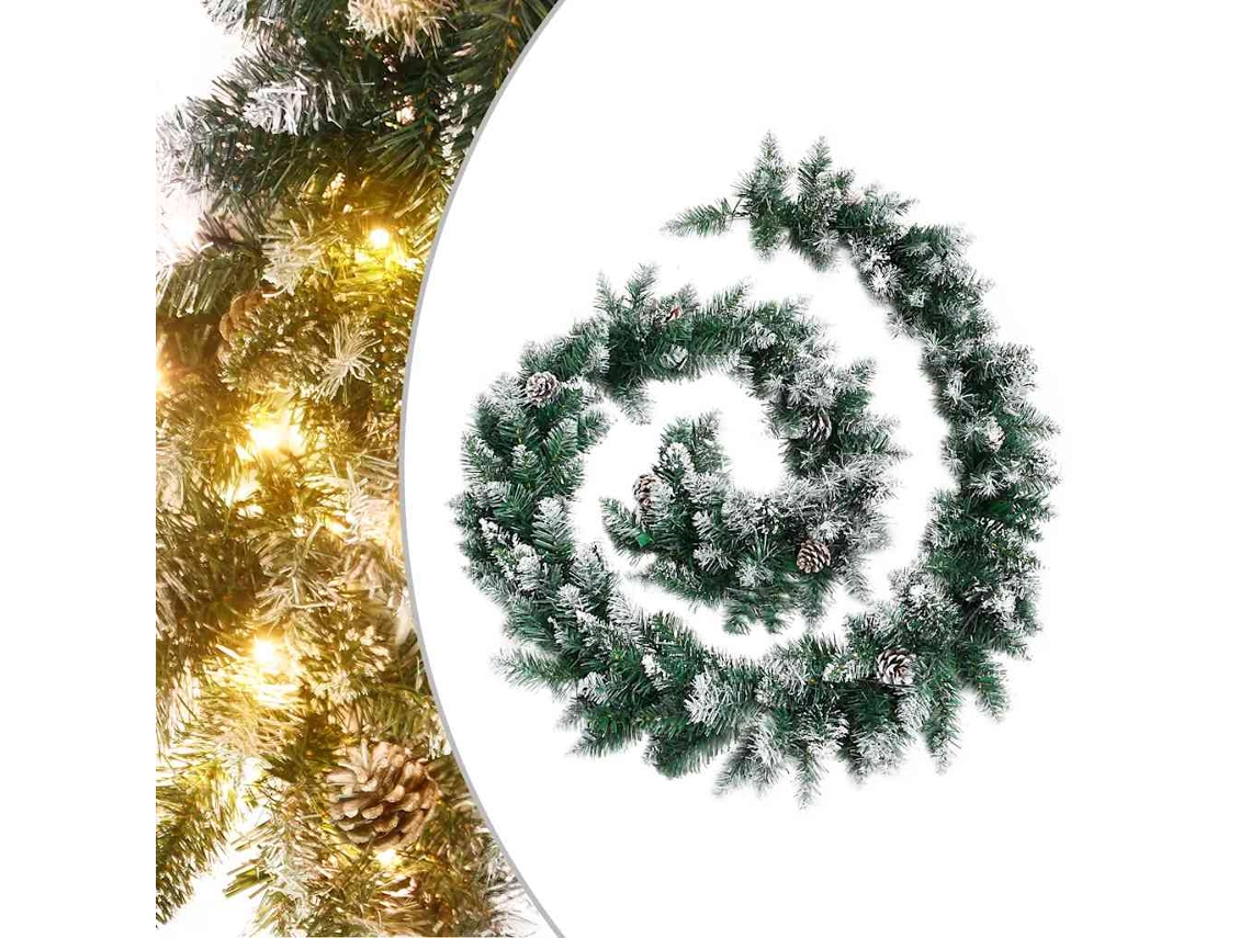 Grinalda de Natal com Luzes Led 2 7 M Pvc Verde N/A