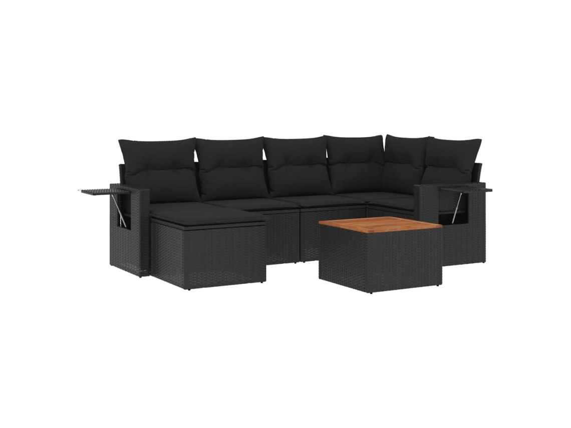Garden Sofa Set, Garden Sofa Sets Vidaxl Preto Rattan / Vime (n/a)