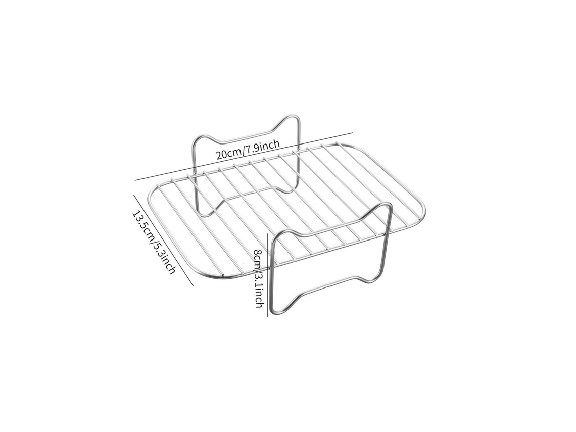 Conjunto De Acessórios Para Fritadeira Elétrica Tums, Incluindo Grelha De Vapor Em Aço Inoxidável, Prato Para Pizza E 6 Peças