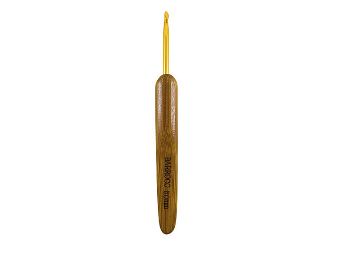 Agulha De Crochet Com Cabo Bambu Círculo Barroco 5mm Ci288632 50