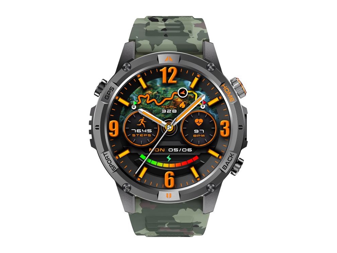 (verde Camuflado) Smartwatch Esportivo Com Tela Redonda De 1,46 Polegadas, Chamadas Bluetooth, Gps