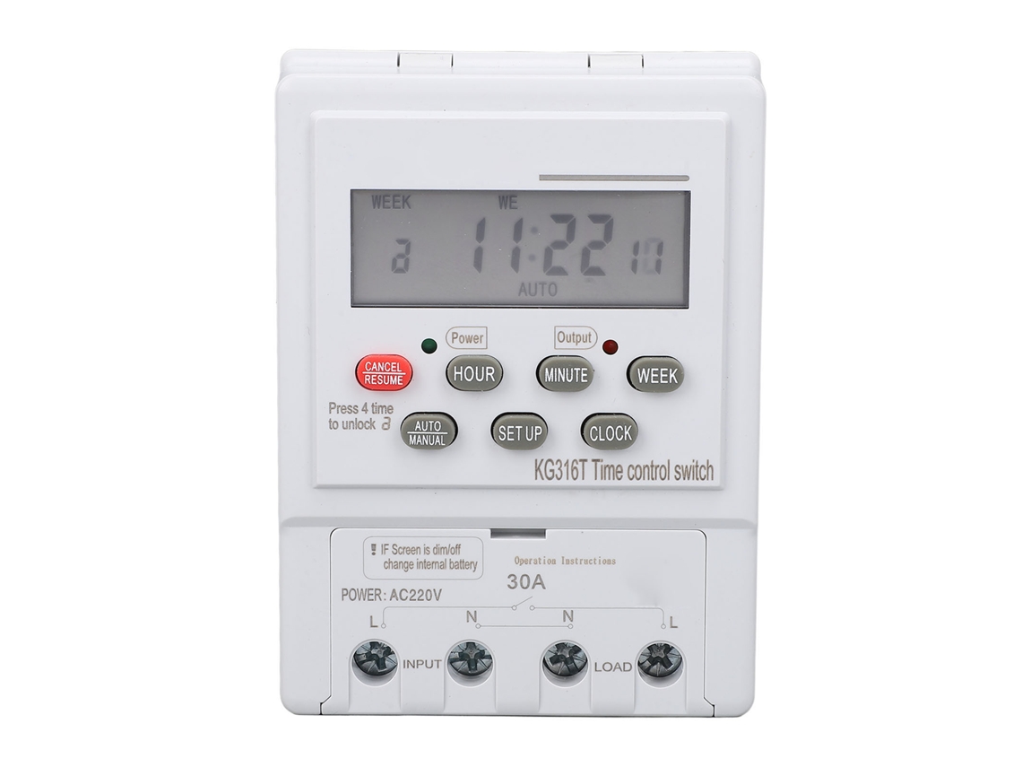 Timer digital automático programável 7 dias 220V 30A interruptor de controle de tempo microcomputador | S/MARCA