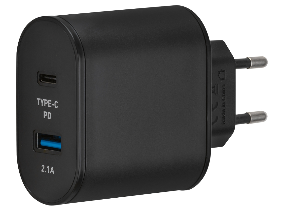 Carregador SBS USB+TYPE-C 45W Preto