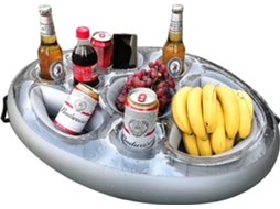 Bandeja Flutuante Inflável 2 Em 1 Com 8 Furos E Grande Capacidade.