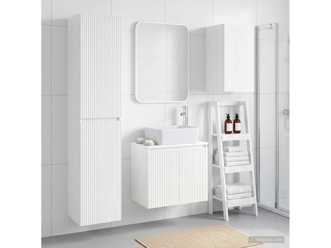 Vidaxl Conjunto De Móveis Para Banheiro 3 Unid. Branco Brilhante