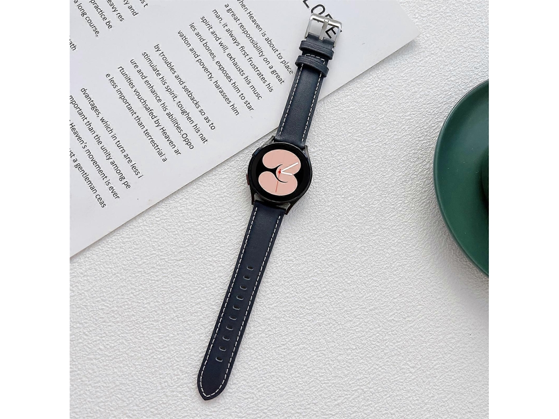 Pulseira De Couro Costurada Para Samsung Galaxy Watch4 40mm / 44mm