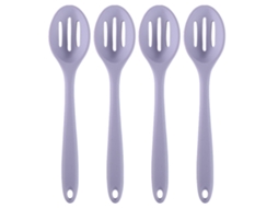Conjunto de 4 Colheres de Silicone com Fenda Resistentes Ao Calor RNEMITERY