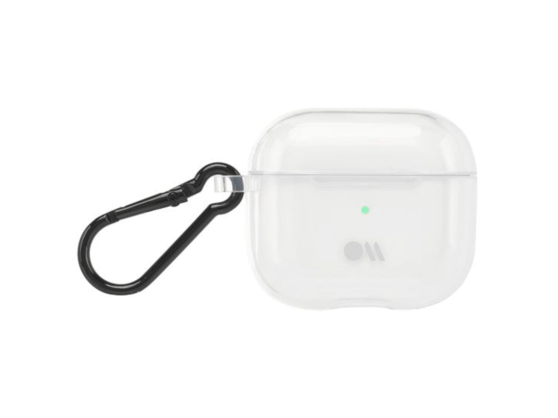 CASE MATE Capa para Airpods 3 Tough em Silicone com Gancho de Metal Transparente