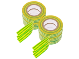 Fita Isolante Elétrica Fuoyloo Em Pvc, 20 Metros, Amarela E Verde, Para Identificação De Cabos, Resistente Ao Frio E