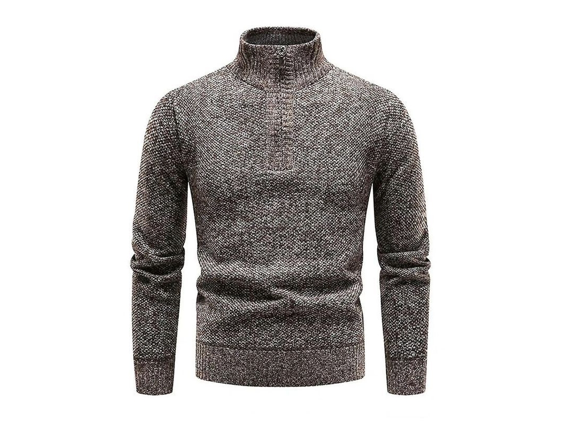 2026 jersey de Punto para Hombre Con Cremallera Cuello Mock Manga Larga Slim Fit Casual Suéter Calcetin