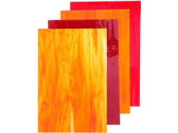 Conjunto De 4 Peças De Vidro Catedral Texturizado E Colorido Para Vitrais Diy.