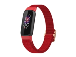 Bracelete de Smartwatch para elástica ajustável de nylon Fitbit Luxe (vermelha)