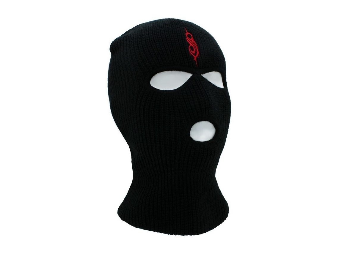 Balaclava Slipknot Unissex Adulto com Logotipo, Tamanho Único, Preto/vermelho BRILVIBERA