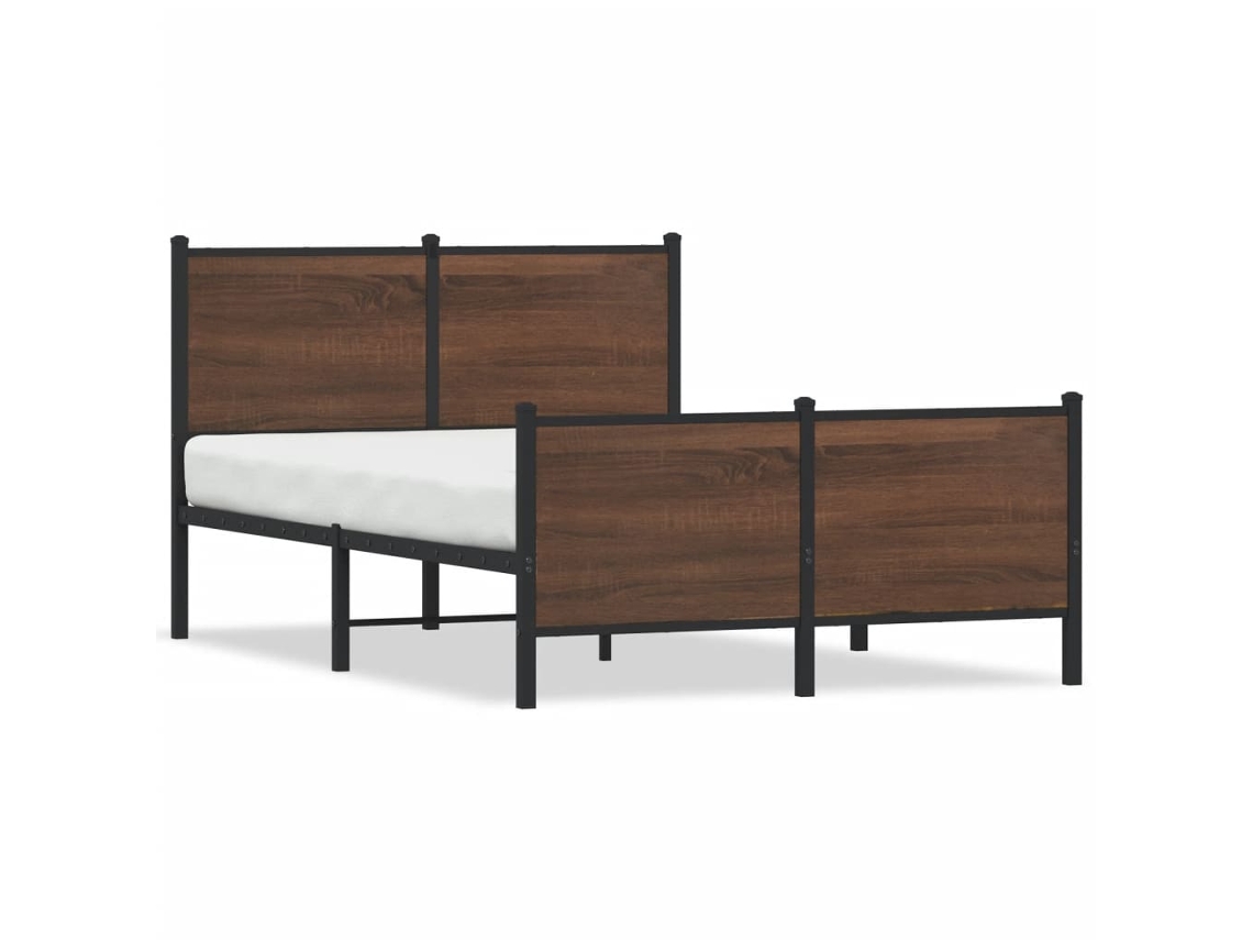Bed Frame, Bed Frames Vidaxl Marrom Aço (137 X 190 Cm)