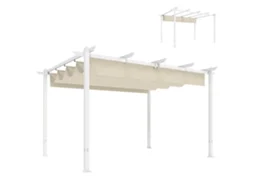 Gazebo de Jardim com Mosquiteiro, Metal, Poliéster, Cor Creme, 3x3 metros SINI TECH STORE