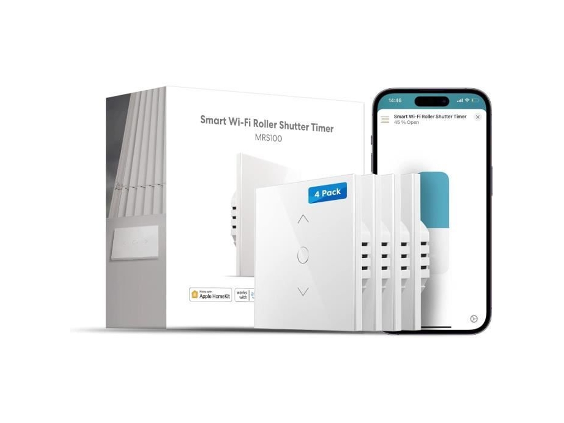 Rolô Curtain Switch Lote com 4 Compatível com Homekit, Alexa e Google Home Meross