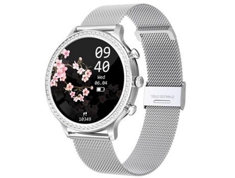 Smartwatch Lige I70 Prateado Feminino Menus em Português Recebe Notificações e Alerta de Chamadas Incluí Funções Desportivas