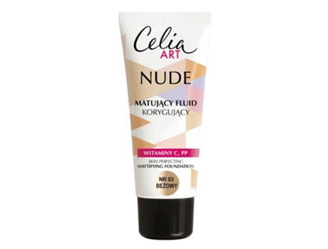 Fluido Corretor Matificante Celia Art Nude Em Bege, 30ml