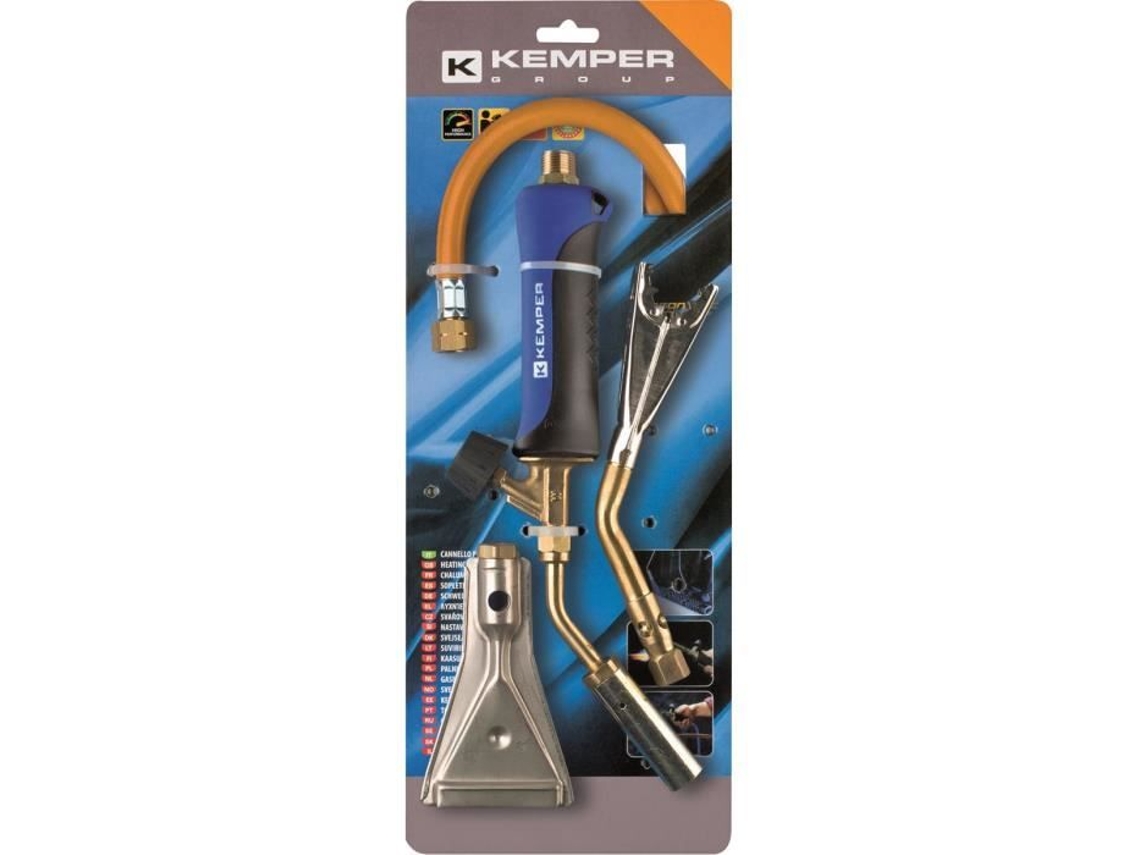 Maçarico a Gás Kemper Kit de Soldagem Multiuso 3 Bicos Mangueira Gás 1,50M Chama 1850C TOPCAR
