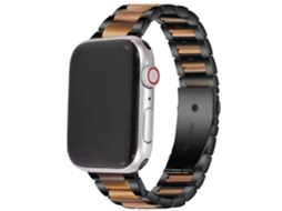 Bracelete Aço Inoxidável + Resina Quartzo para Apple Watch Series 7 45Mm