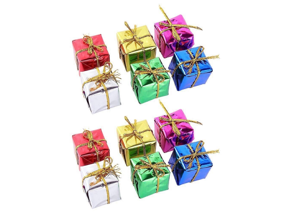 72 Unidades Caixas De Presente Decorações De Natal Mini Caixas De Presente Enfeites De Árvore De Natal Pendurados Ornamentos Hengjian