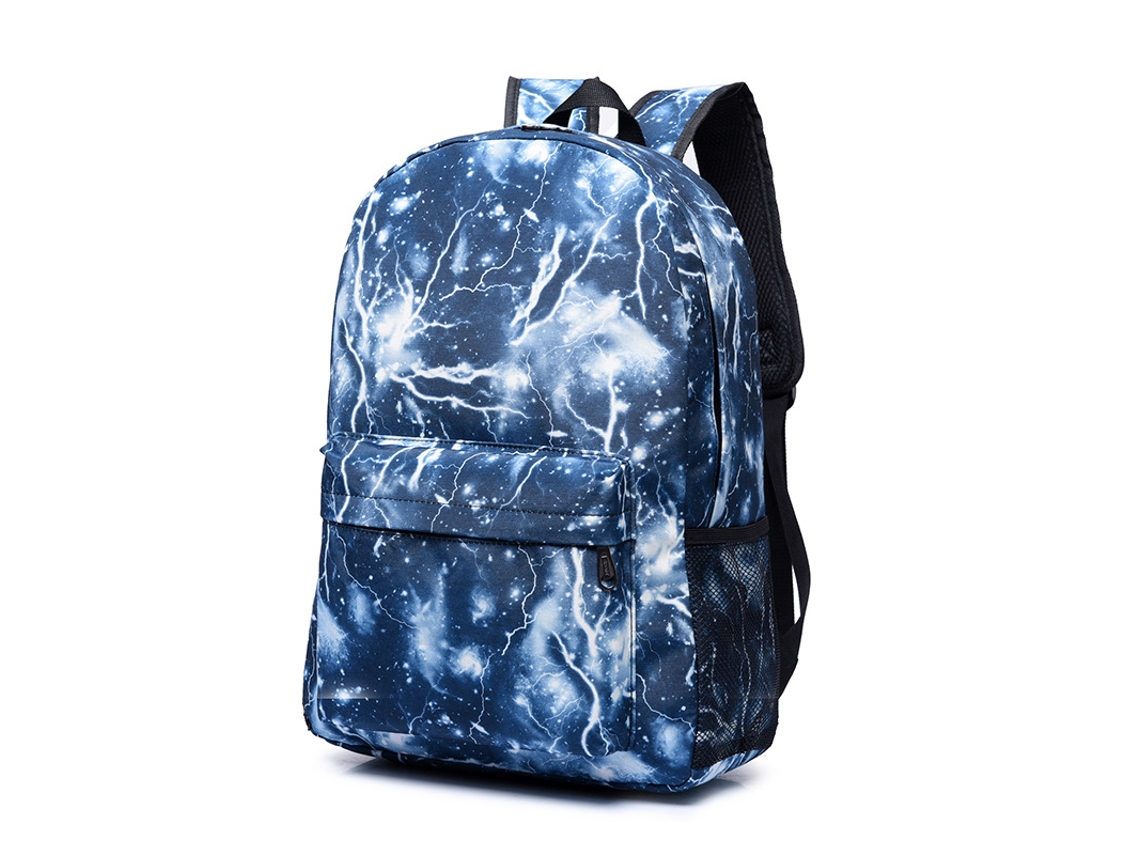 Mochila De Estudante Com Estampa De Céu Estrelado Em Tela Azul Relâmpago