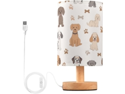 Abajur De Cabeceira Kcldeci Com Estampa Cachorro Fofo, Ideal Para Quarto, Estilo Fazenda, Mesa De Cabeceira, Sala De