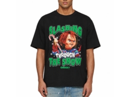 Rockinstone Chucky Slashing Through The Snow Black T-shirt Size:s