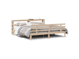 Estrutura de Cama com Cabeceira Pinho Maciço MAISON EXCLUSIVE (200x200 cm)