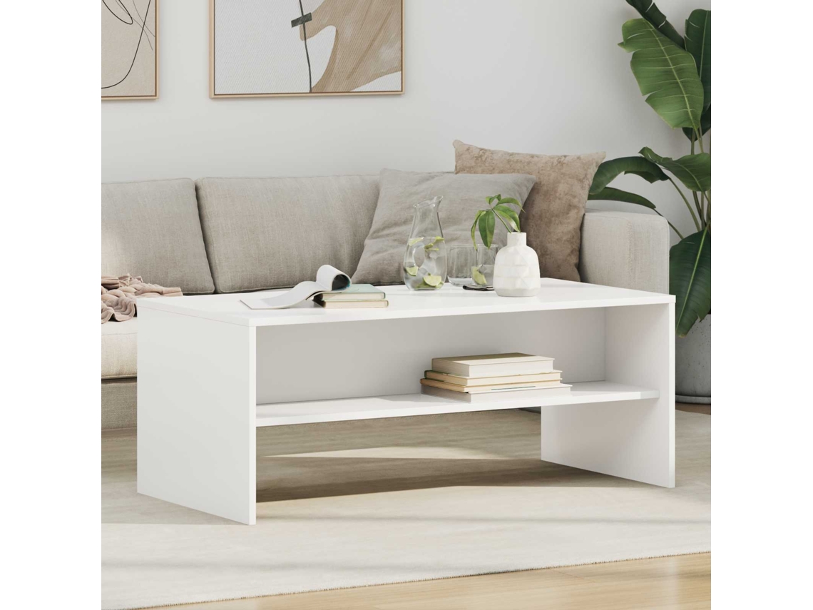 Vidaxl Mesa De Centro Branco 100 X 50 X 40 Cm Derivados De Madeira