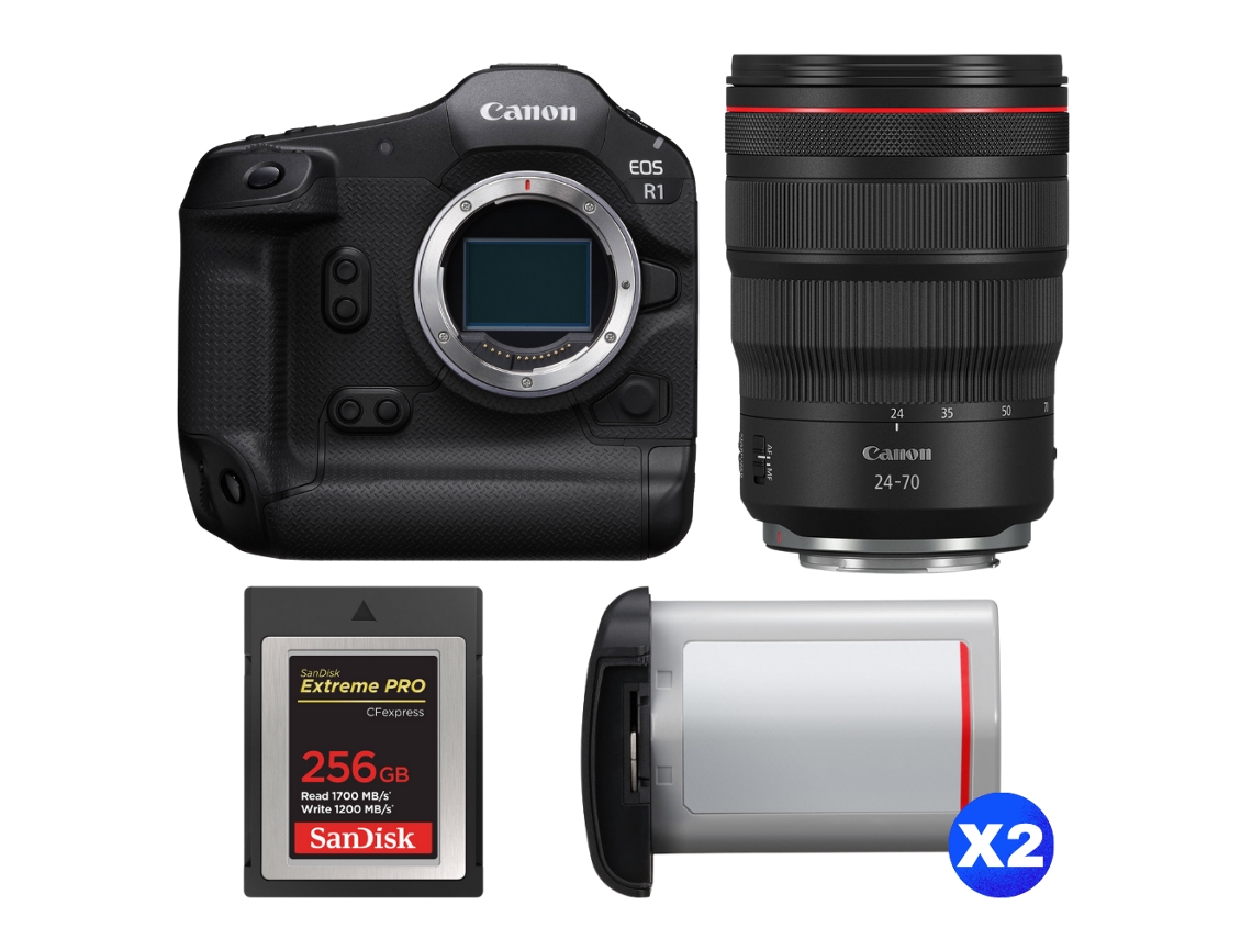 Eos R1 + Rf 24 70mm F/2.8 L Is Usm + 1 Sandisk 256gb Extreme Pro Cfexpress Type B + 2 Canon Lp e19 + Ebook Pricedirect CANON