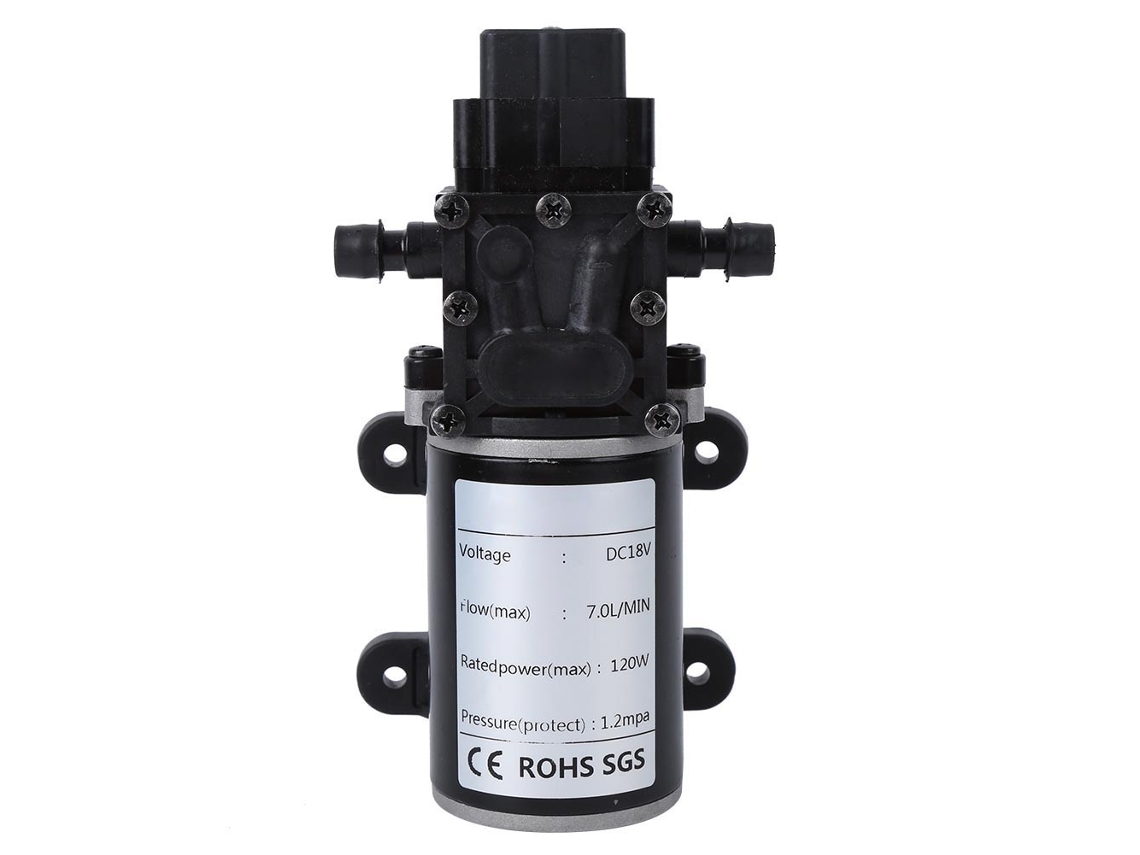 Bomba De Membrana Inteligente De Alta Pressão Dc12v 120w 7l/min Com Saída De Água Direita 10mm
