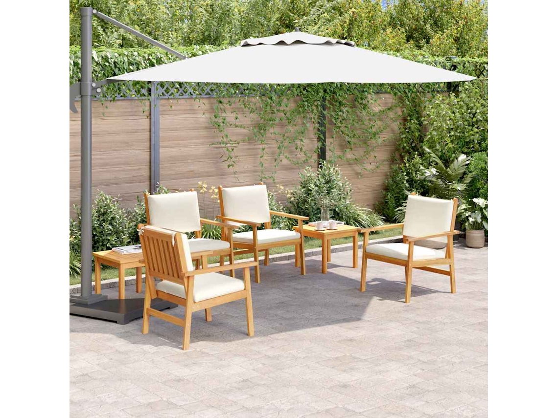 Vidaxl Conjunto De Sofá De Jardim 6 Pcs Castanho