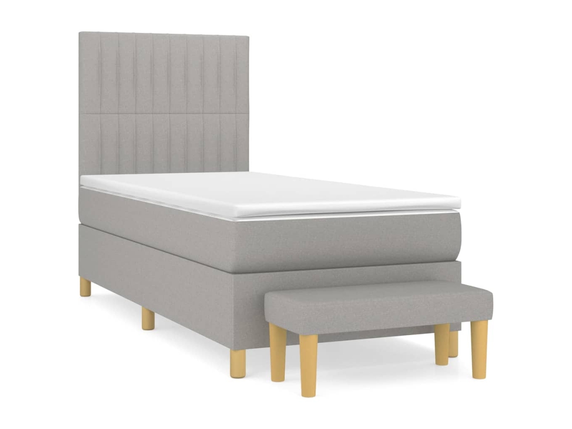 Cama com Molas/colchão 80x200 Cm Tecido Cinza claro MAISON EXCLUSIVE